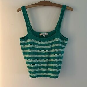 Flat white crochet tank